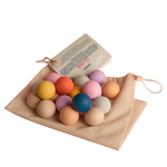 Chill Pepper Gumballs, houten ballen in pastelkleuren op een katoenen zakje