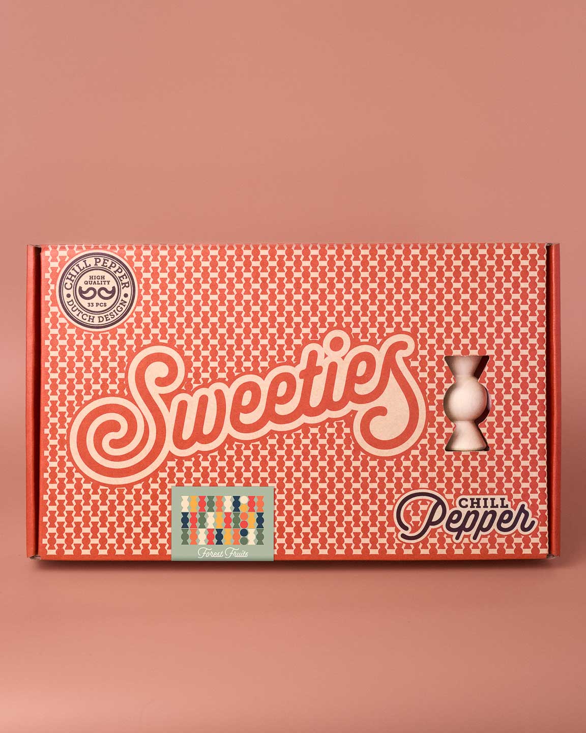 Doos van Chill Pepper Sweets met rood patroon