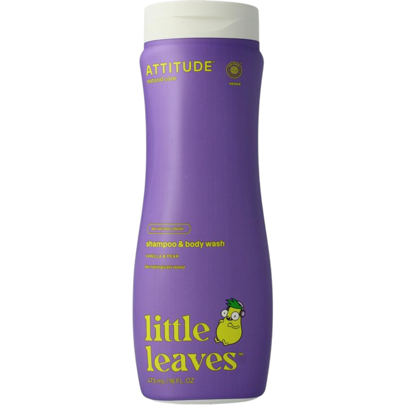 ATTITUDE Little Leaves 2-in-1 Shampoo & Bodywash Vanille & Peer fles van 473 ml
