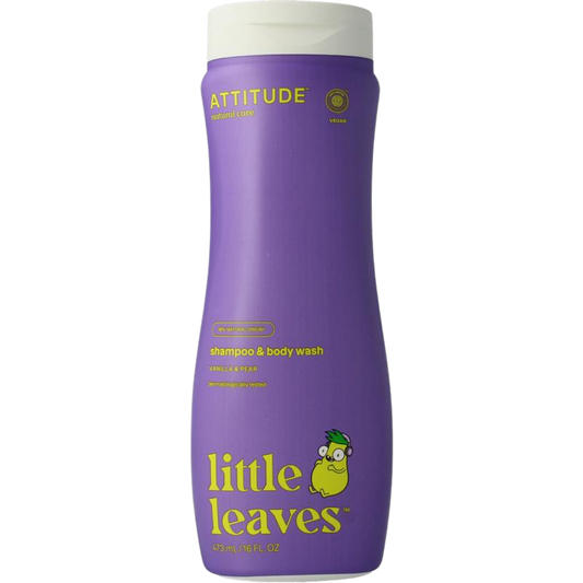 ATTITUDE Little Leaves 2-in-1 Shampoo & Bodywash Vanille & Peer fles van 473 ml