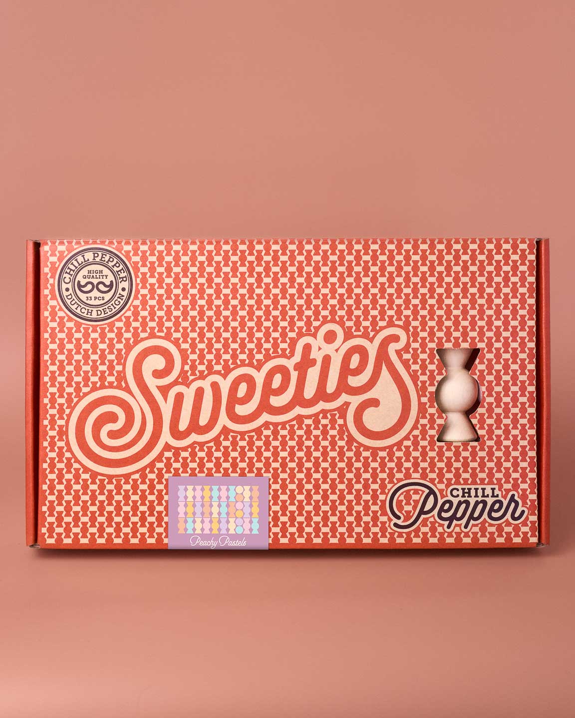 Doos van Chill Pepper Sweets met rood patroon