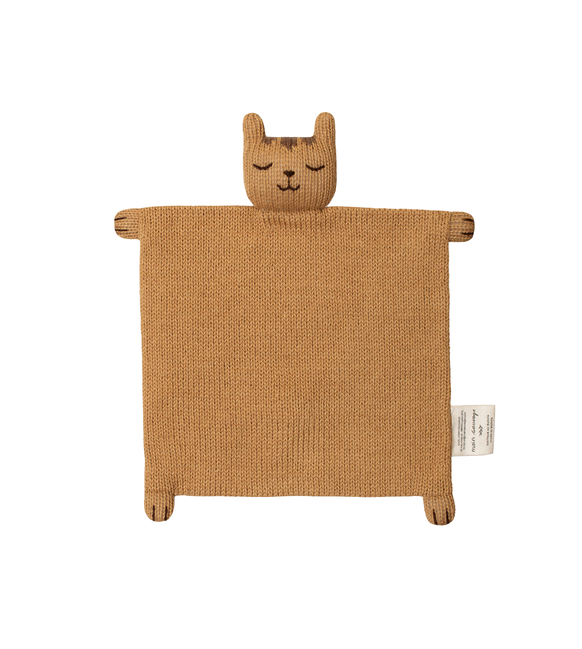 Knuffeldoekje tijger oker, Main Sauvage