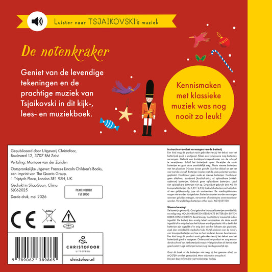 Achterkant van het kartonboek De Notenkraker
