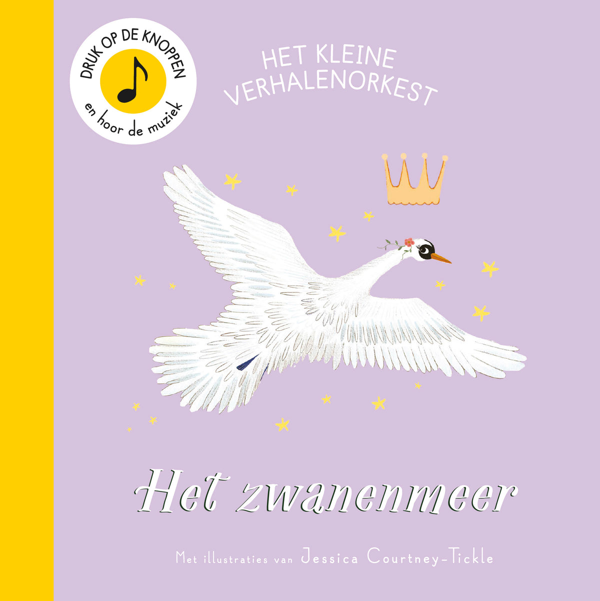 Christofoor kartonboek Het Zwanenmeer met geluidsknopjes en illustraties van zwanen en een prinses