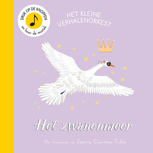 Christofoor kartonboek Het Zwanenmeer met geluidsknopjes en illustraties van zwanen en een prinses