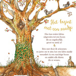 Achterkant van Het begint met een Zaadje