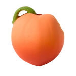 Oli&Carol bijtring Palm Peach, vorm van een doorgesneden perzik achterkant