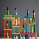 Houten Bricks & blocks in regenboogkleuren, 30-delig, AVDAR