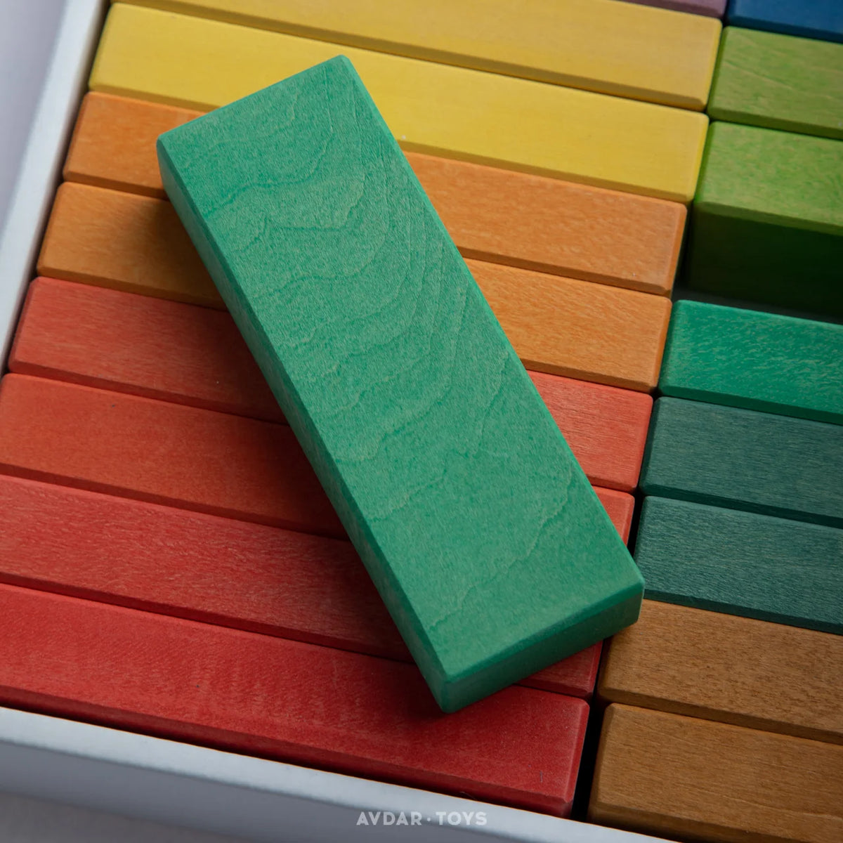 Houten brick blocks, regenboog kleuren, 24-delig, AVDAR