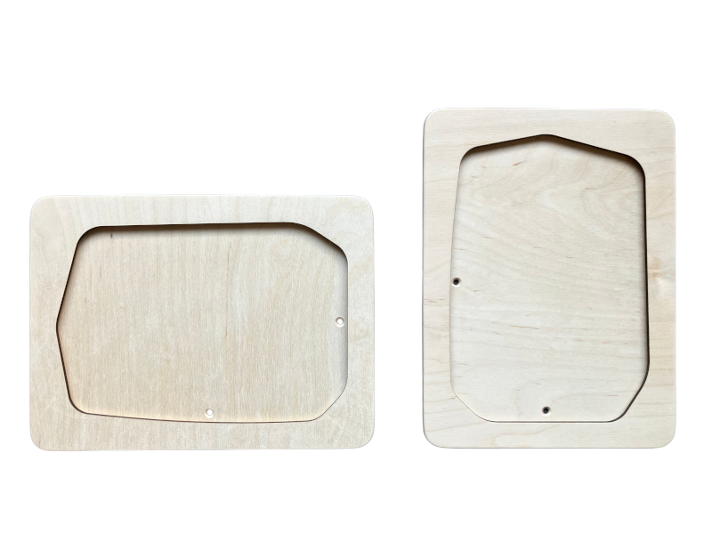 Naturel houten A5 wissellijst met afgeeckte hoeken van Treasure-box. Staand en liggend