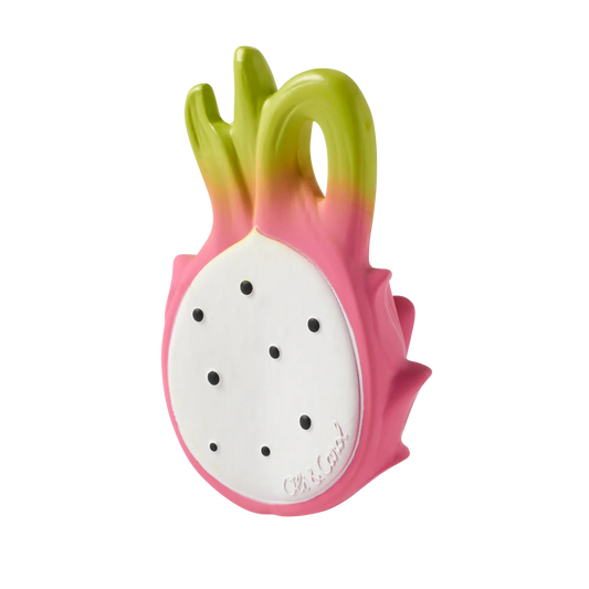 Oli&Carol bijtring Fucsia the Dragonfruit, vorm van een dragonfruit