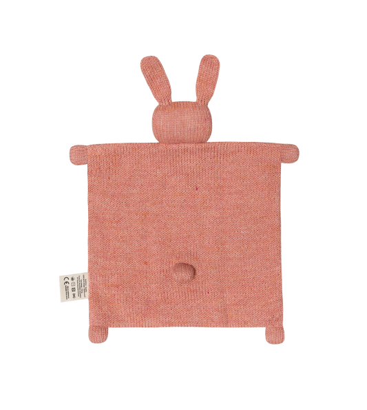 Knuffeldoekje konijn roze, Main Sauvage