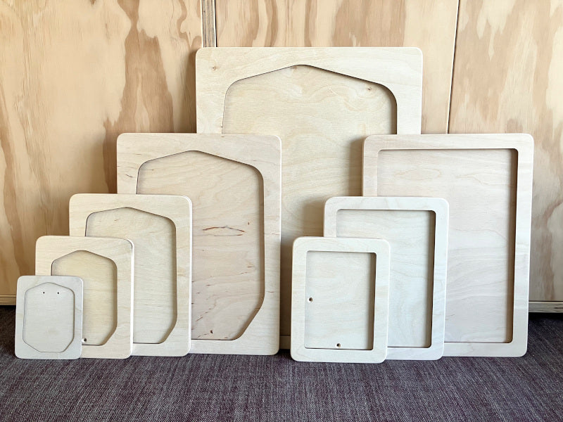Naturel houten A5 wissellijst met afgeeckte hoeken van Treasure-box. Hele collectie