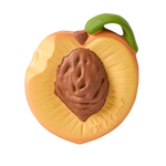 Oli&Carol bijtring Palm Peach, vorm van een doorgesneden perzik