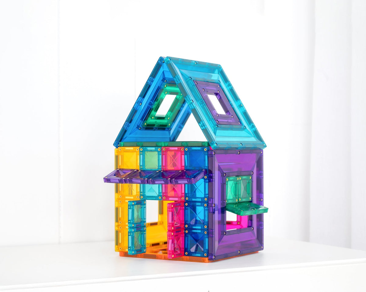 CONNETIX Bright Portal Pack met open portaaltegels en gekleurde mini-vierkanten. Gebouwd als huis