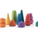 Tien houten regenboog bonsais van Ocamora in verschillende vormen