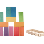 Rechthoekige houten blokken regenboog, 12-delig, Ocamora