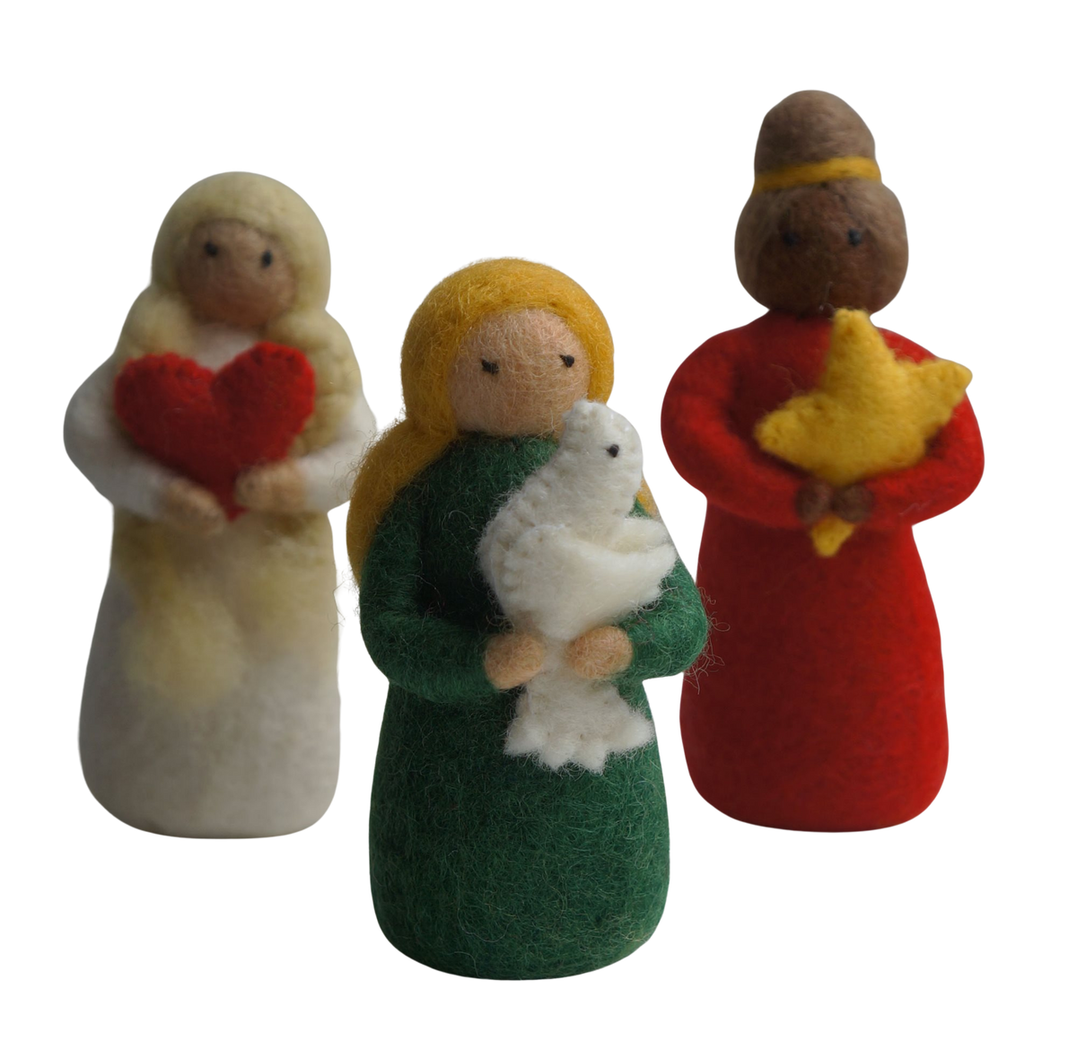 Vilten Kerstmeisjes, 3-delig | Gamcha