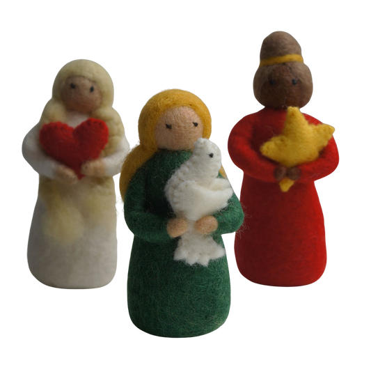 Vilten Kerstmeisjes, 3-delig | Gamcha