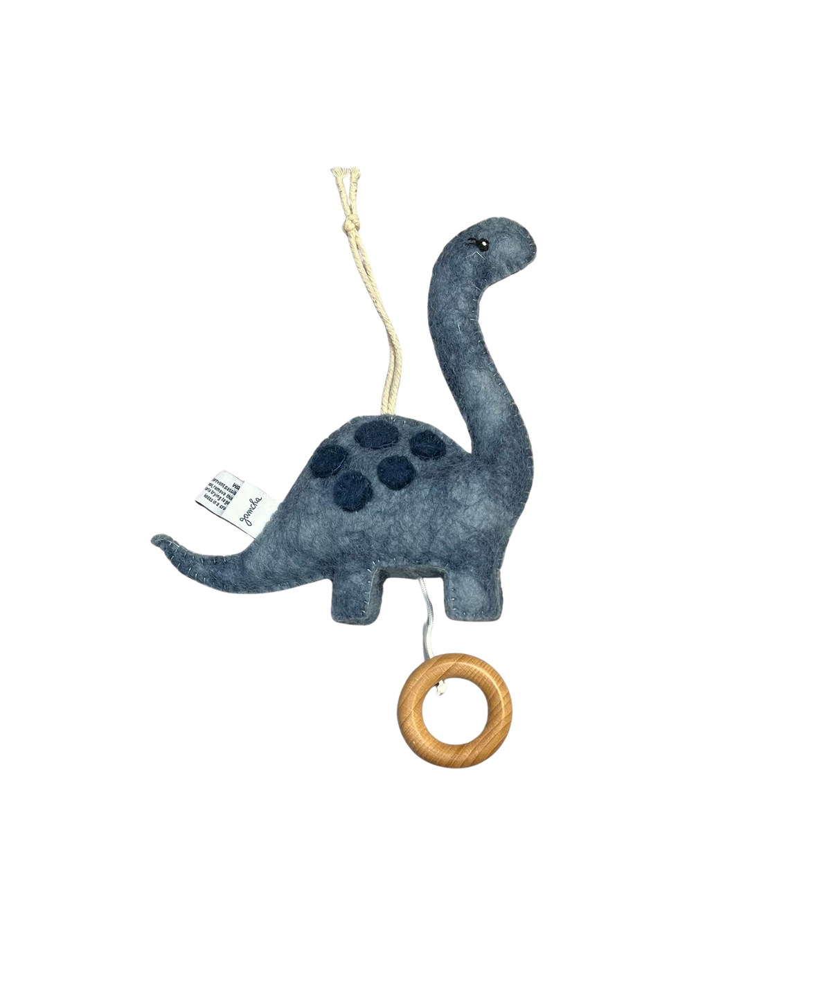 Muziekmobile dinosaurus vilt, blauw | Gamcha