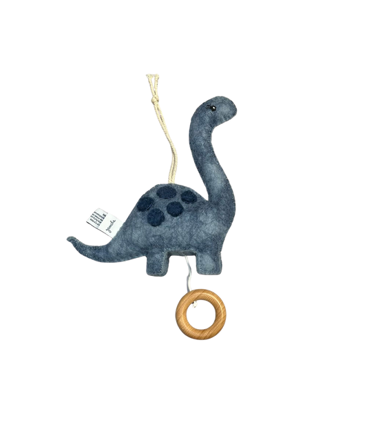 Muziekmobile dinosaurus vilt, blauw | Gamcha