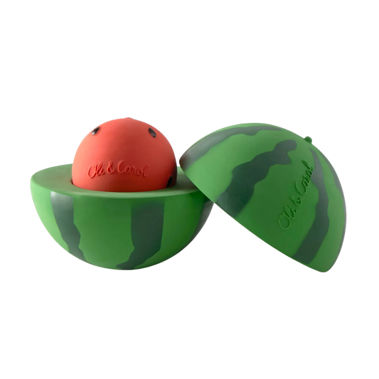Oli&Carol Stack&Bounce Watermelon, watermeloenvormig stapel- en rammelspeeltje