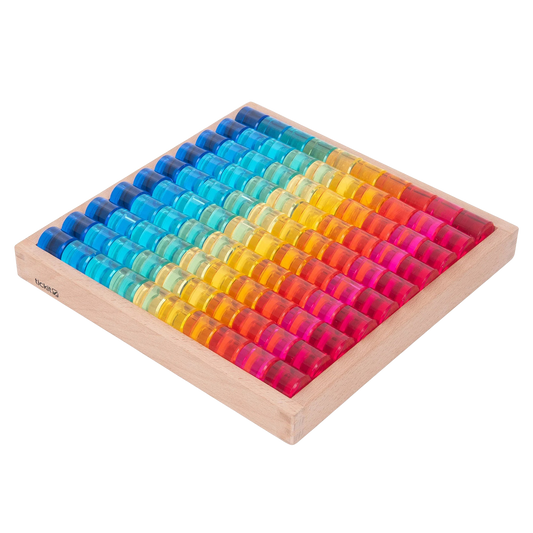 Lucent cilinders in spiegelblad, 100-delig, TickiT