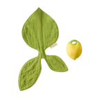 Oli&Carol mini doudou-bijtring Lou the Lemon met mousseline blad los