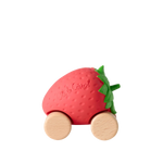 Oli&Carol speelgoedautootje Sweety the Strawberry, aardbeivorm op houten wieltjes