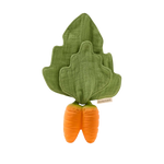 Oli&Carol mini doudou-bijtring Cathy the Carrot met mousseline blad
