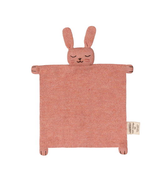 Knuffeldoekje konijn roze, Main Sauvage