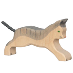Holztiger houten rennende kat