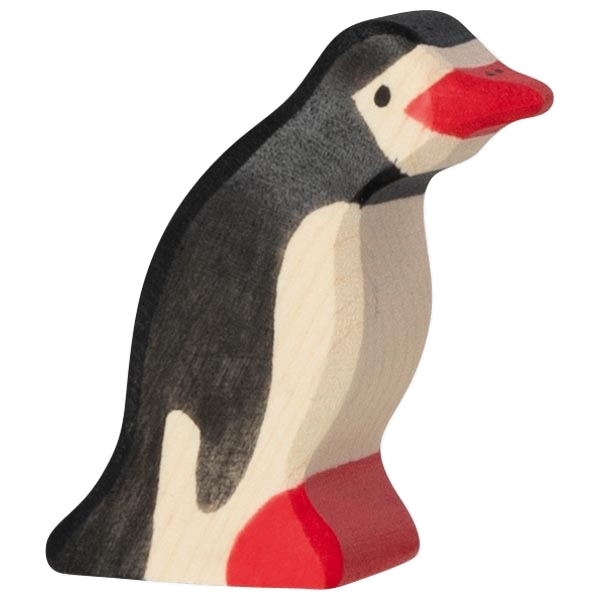 Holztiger houten pinguïn, klein, kop vooruit