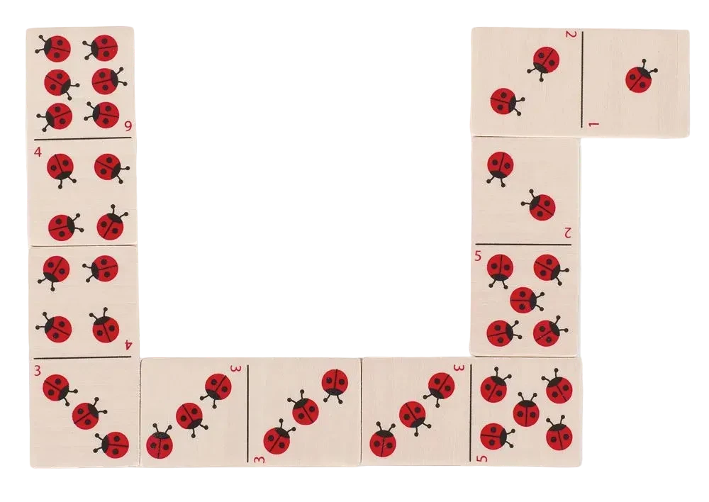 Domino spel lieveheersbeestjes, 28-delig | Goki