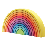Grote gele houten regenboog van Ocamora met 12 losse bogen