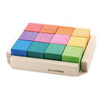 Houten regenboogkubussen, 12-delig, Ocamora