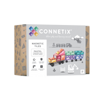CONNETIX Pastel Transport Pack met magnetische tegels en voertuig onderstellen in doos