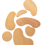 Abstracte bouwblokken, naturel hout, 7-delig, AVDAR