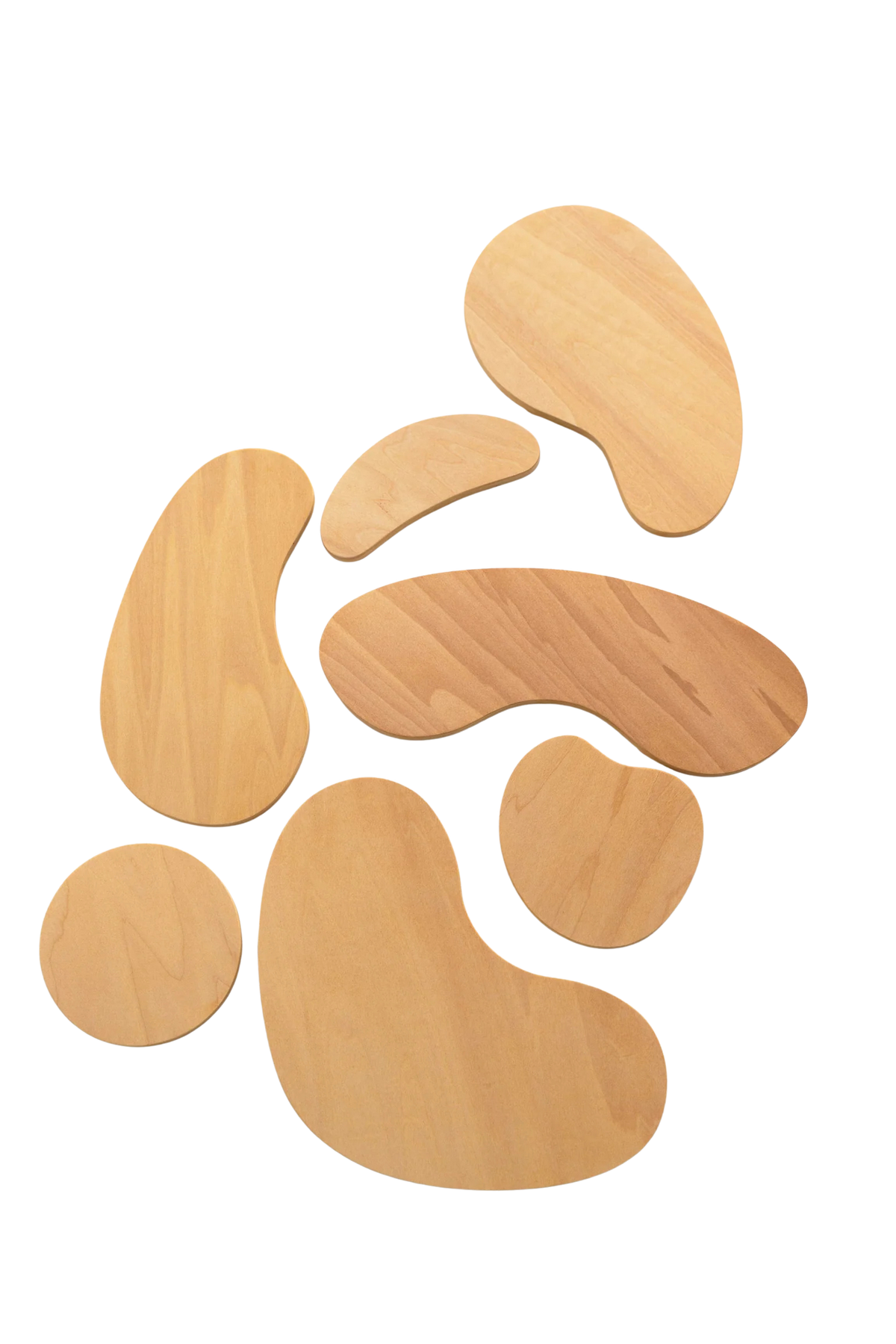 Abstracte bouwblokken, naturel hout, 7-delig, AVDAR
