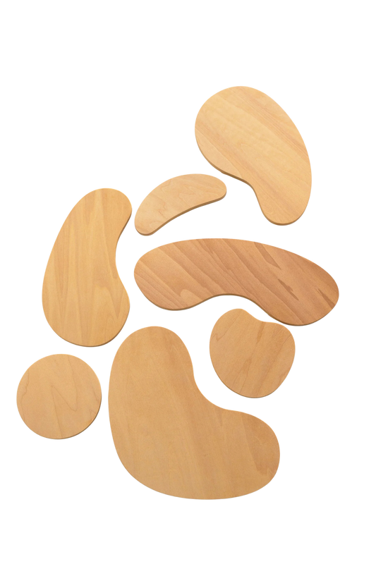 Abstracte bouwblokken, naturel hout, 7-delig, AVDAR
