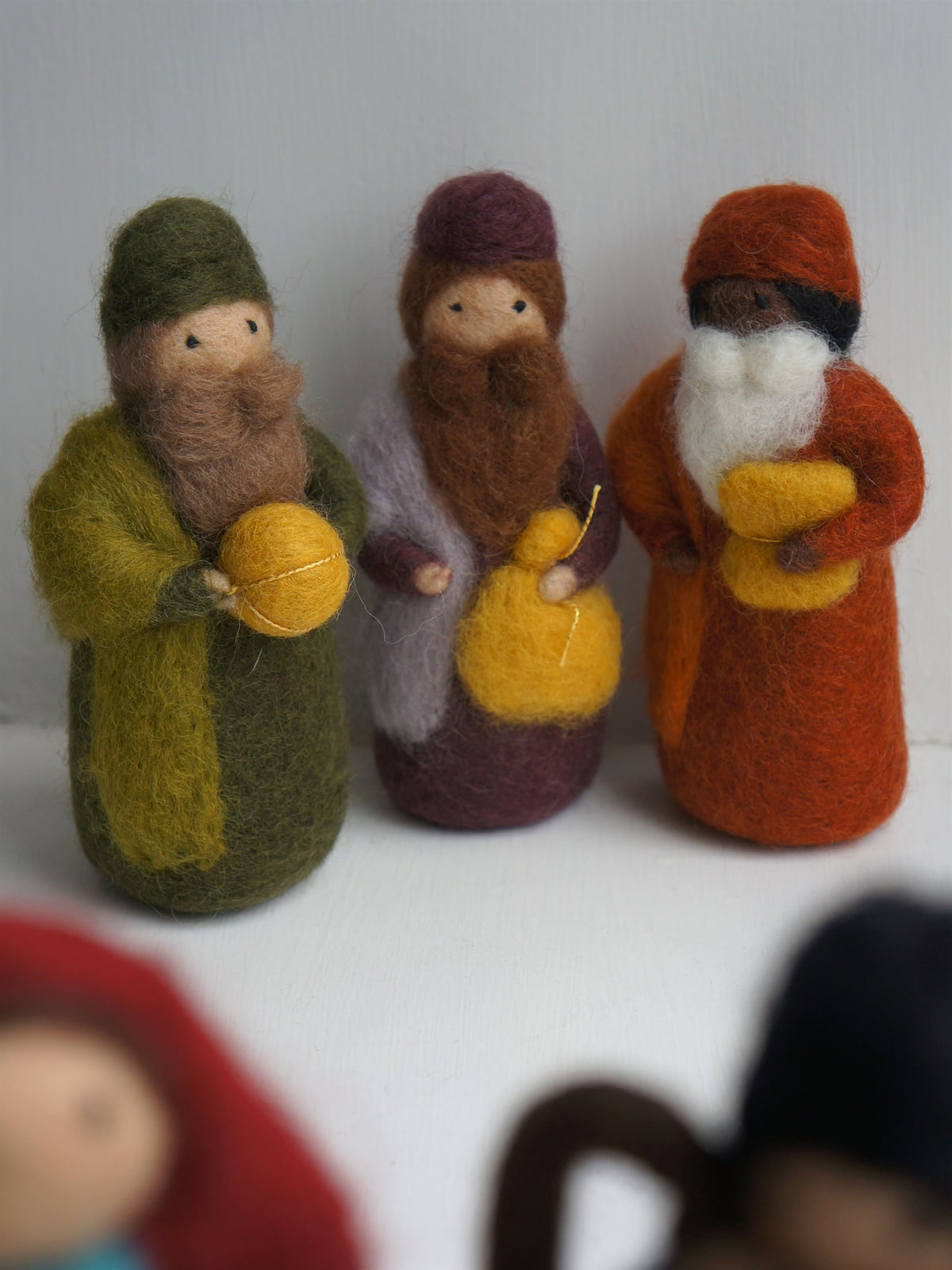 Kerstfiguren, wolvilt 7-delig | Gamcha