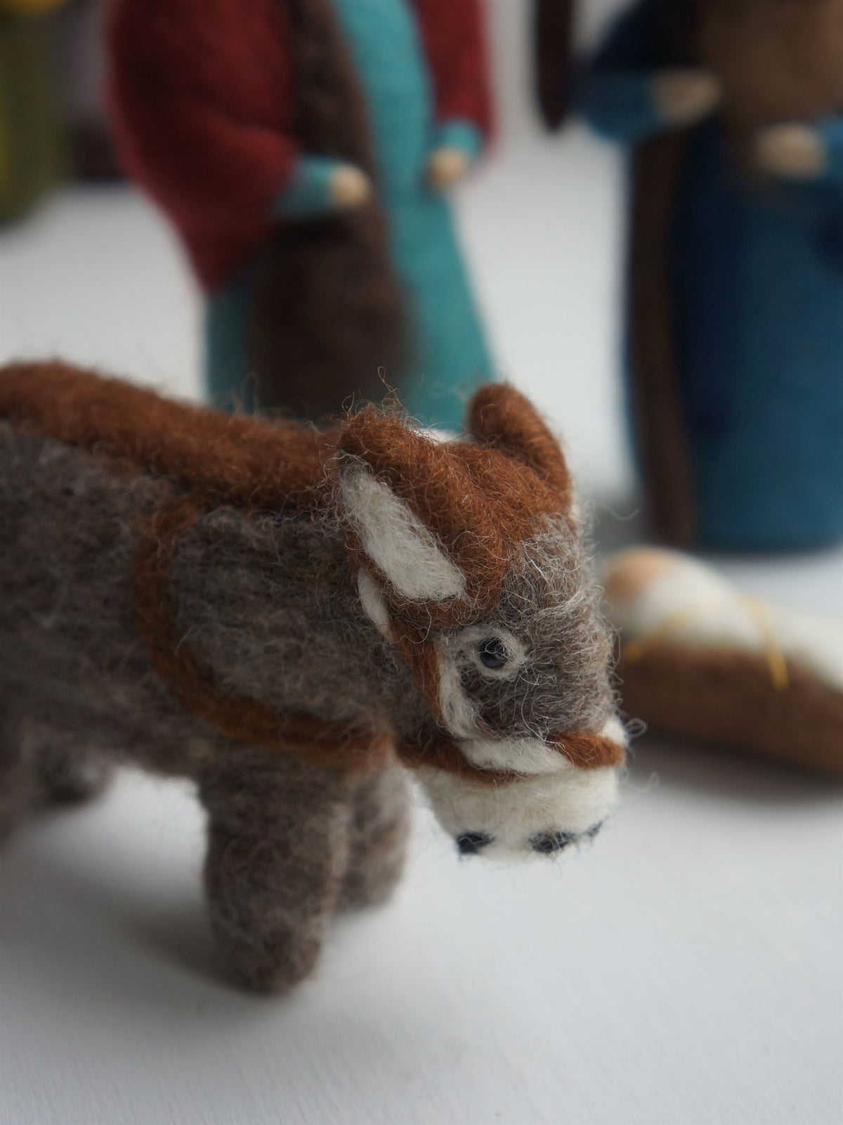 Kerstfiguren, wolvilt 7-delig | Gamcha