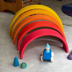 Grote houten Ocamora regenboog geel 12-delig in spel