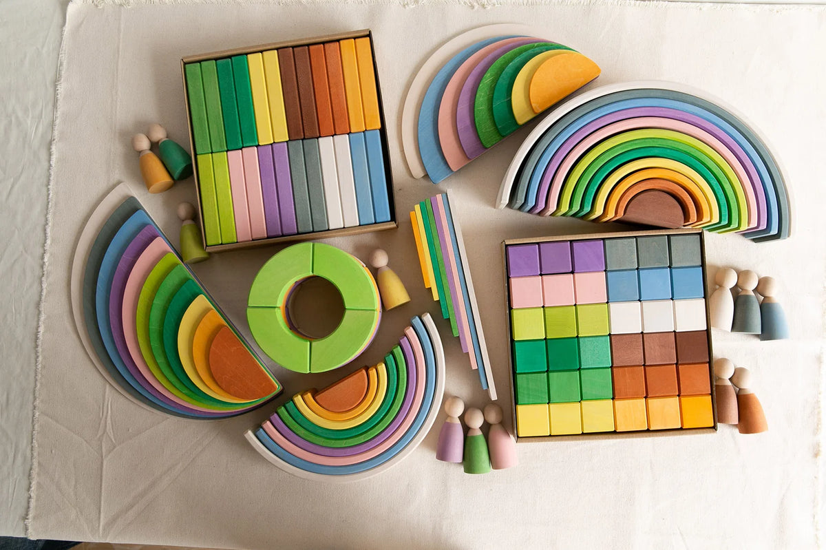 Houten brick blocks, 4 seizoenen, 24-delig, AVDAR