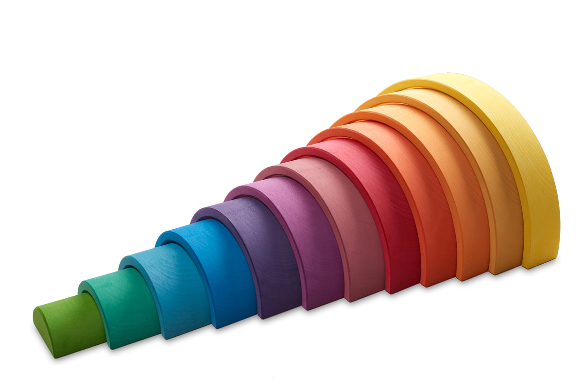 Grote houten regenboog geel 12-delig, Ocamora