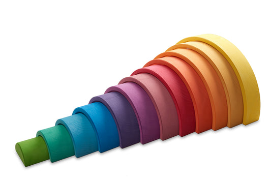 Grote houten regenboog geel 12-delig, Ocamora