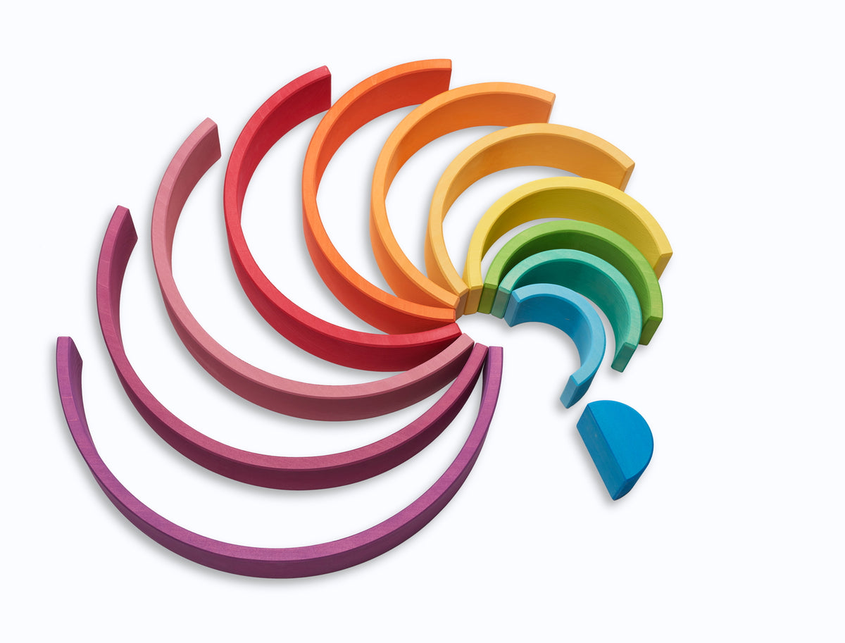 Grote houten regenboog paars 12-delig, Ocamora