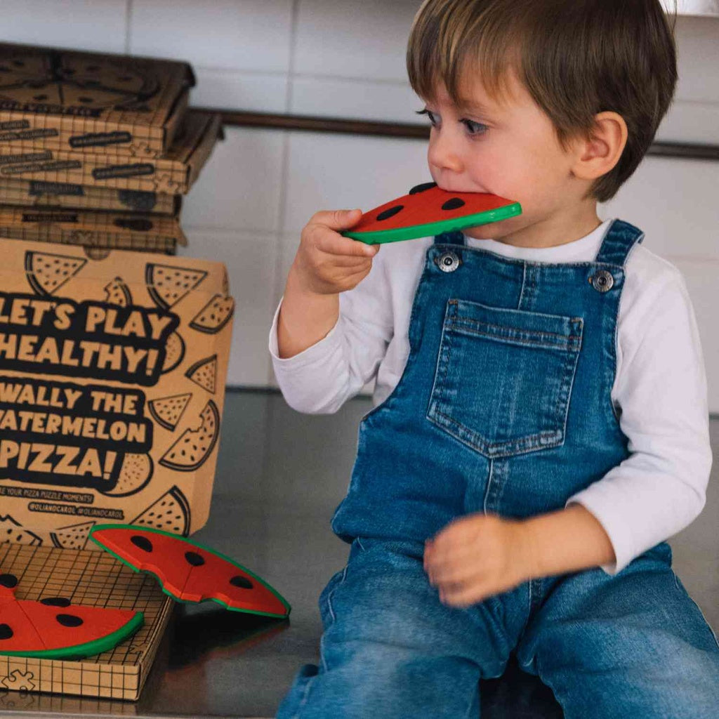 Wally the Watermelon Pizza, puzzel 3-delig | Oli&Carol met kind