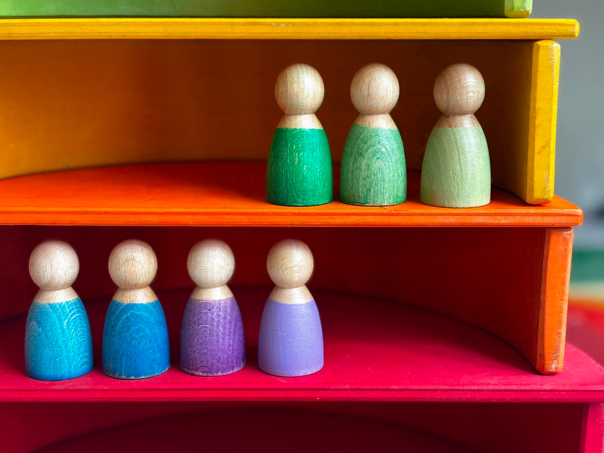 Regenboog houten poppetjes, 12-delig | Ziggy Natural Play
