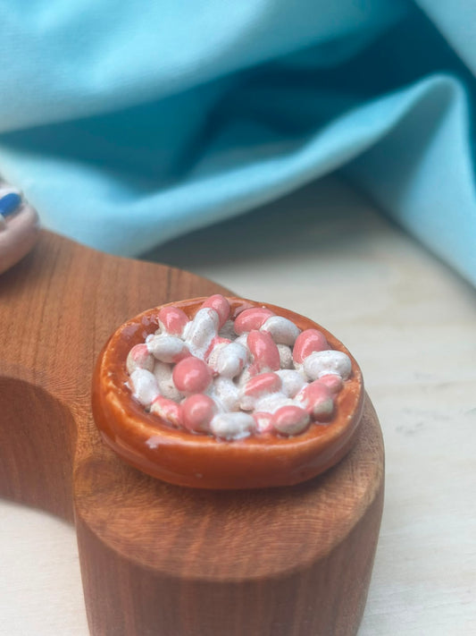 Keramieken steker Beschuit met muisjes roze | Lekker Sofisch